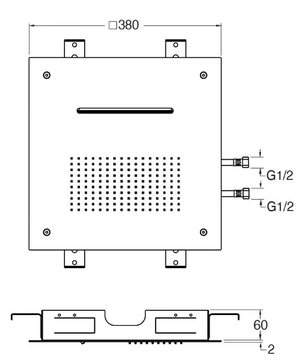 CRIPD385 - Ceiling mounted square overhead shower by CRISTINA Rubinetterie - view 3